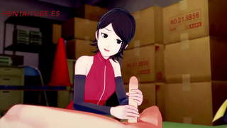 Boruto Hentai -- Sarada wichst, saugt, titjoob und wird von Boruto gefickt